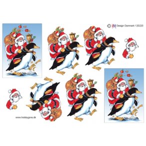 3D ark - Jul, julemand og pingvin