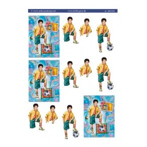 3D ark - Konfirmation. Dreng med fodbold