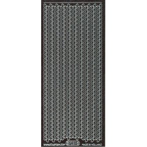 Stickers - Glitter sort m/slvkant, Borter - hjerter