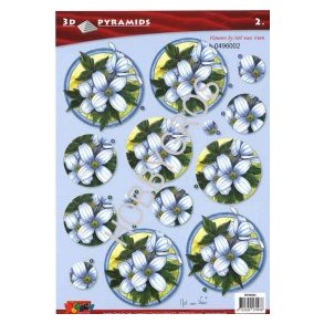3D Pyramideark, hvide blomster