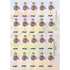 3D ark - Konfirmation. Dreng m/flag