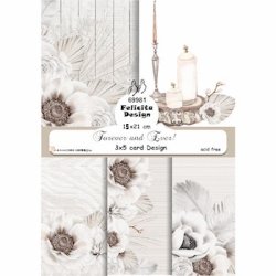 Kort A6, ca. 10,5x15cm, m/smukke lyse blomster p hvid baggrund, 5 design, 15 kort