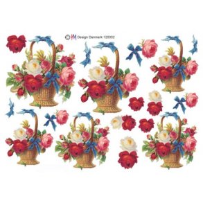 3D ark - Blomster, i kurv