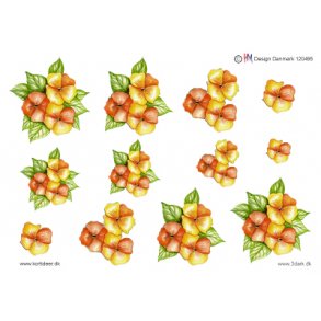 3D ark - Blomster, gul/orange