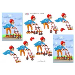 3D ark - ldre mand, rolator