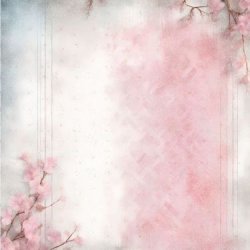 Scrappapir ca. 30x30cm, 2-sidet; svag rosa &amp; lysegr� farver m/blomster i hj�rnerne, 200g