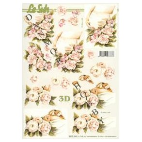 3D ark - Blomster, rose, hund