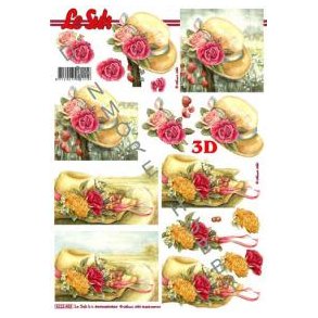 3D ark - Blomster, hatte, sommer, rose