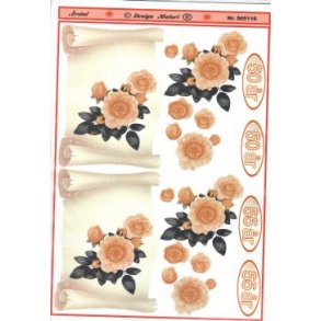 3D ark - Fdselsdage, 50/55 r, rose, rosa, tal