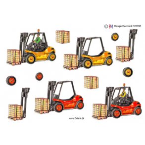 3D klippeark - pallelfter, gaffeltruck