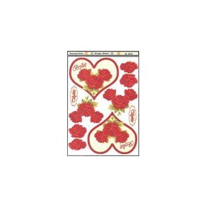 3D ark - Bryllup, hjerte r�dt roser