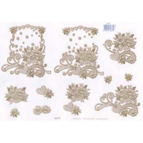 3D ark - Blomster, hjerter