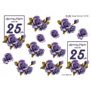 3D ark - Fdselsdage, 25 r, lilla, tal