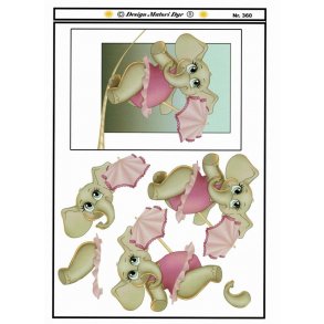 3D ark - B�rnemotiv, elefant p� line, telegram