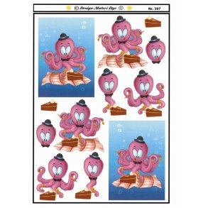 3D ark - B�rnemotiv, bl�ksprutte m/kage