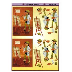 3D ark - Job, kunstmaler kvinde