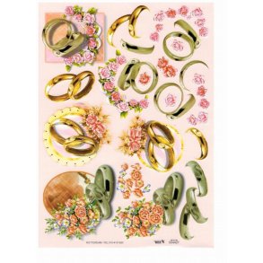 3D ark - Bryllup, m.m. ringe