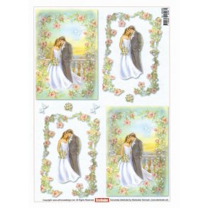 3D ark - Bryllup, brudepar, pastelfarver