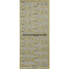 Stickers - Glitter guld m/slvkant, 