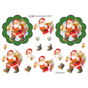 3D ark - Jul, julemand m/lygte