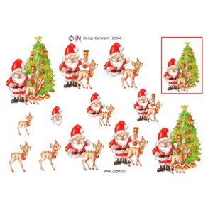 3D ark - Jul, julemand med bambi