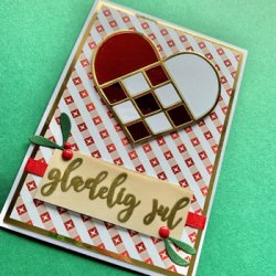 Die/skre stencil, Dan-Dies' Flettet hjerte, ca. 8x7,5 cm, 1 die.