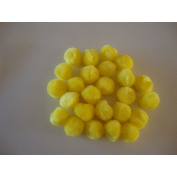 Pompon 10mm, gul, 60 stk