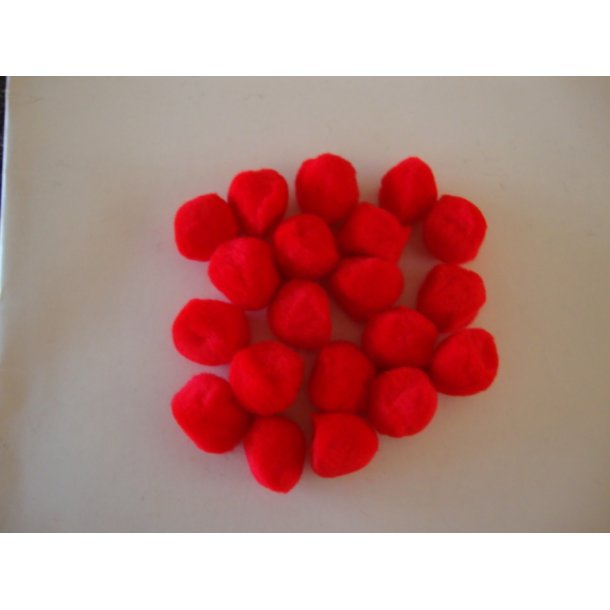 Pompon 20mm, rd, 30 stk