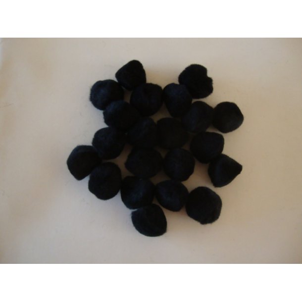 Pompon 20mm, sort, 30 stk