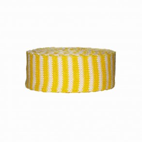 Tubestrik i 22mm bredde - GUL/HVID, 1meter