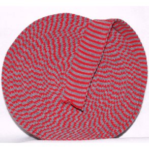 Tubestrik i 40mm bredde - RD/LYSEGR, 1 meter