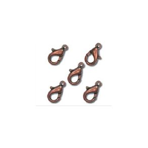 Smykkel�s, karabinhage 12mm, kobberfarvet, 10 stk