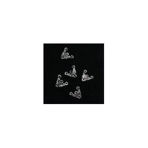 Metal ornament, gl.s�lv, 5 stk