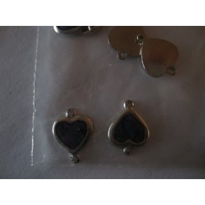 Metalvedhng hjerte bl, 6 stk