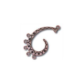 Metalperle kobber, 4 stk