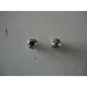 Metalperle gl.slv, 2 stk