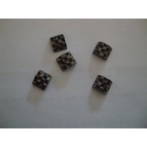 Metal ornament, gl.s�lv, 5 stk