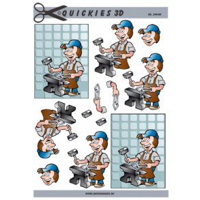 3D klippeark - Job, smed arbejder ved ambolt