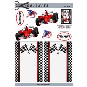 3D klippeark - Biler, r�d racerbil