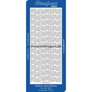 Stickers - Sm hjrner og smalle borter,  guldfarvede