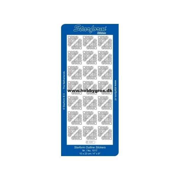 Stickers - Hjrner, ca. 2,2x2,2cm, slvfarvet