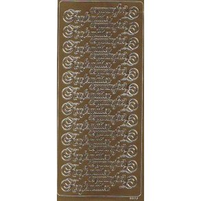 Stickers - Konfirmation m/tekst, guld