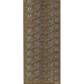 Stickers - Konfirmation m/tekst, guld