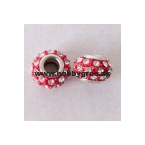 Perle med rihnsten 9x13,5mm, 2 stk