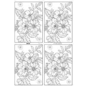 Baggrundspapir, blomster i gr/slv streg