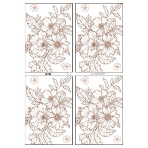 Baggrundspapir, blomster i kobber streg