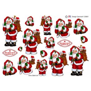 3D ark - Jul, julemand med s�k