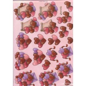 3D ark - Bryllup, hjerter, brev