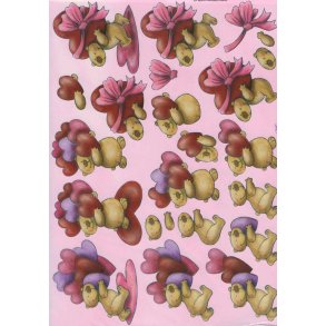 3D ark - Bryllup, hjerter, bamse