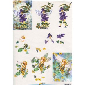 3D ark - Alfer, pige, blomst, lilla/gul